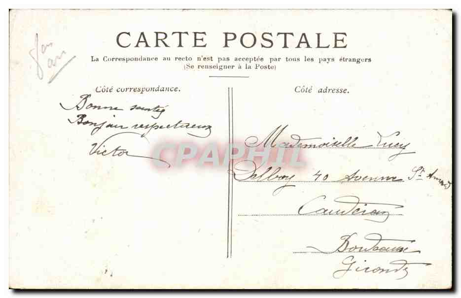 Paris CPA Le pont Alexandre III — Verso