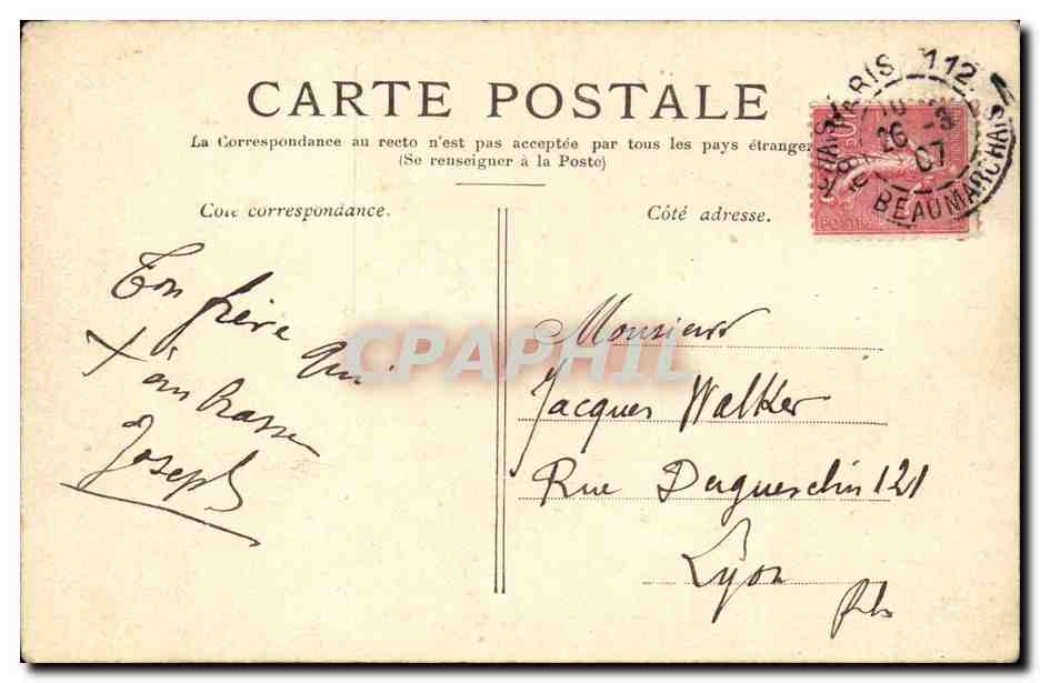 Paris CPA Le pont Alexandre III — Verso