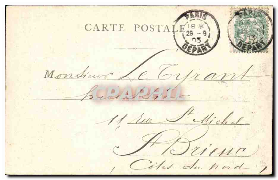 Paris CPA Le pont Alexandre III — Verso