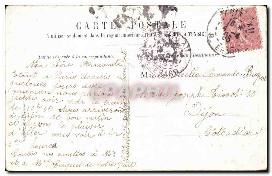 Paris CPA Le pont Alexandre III — Verso
