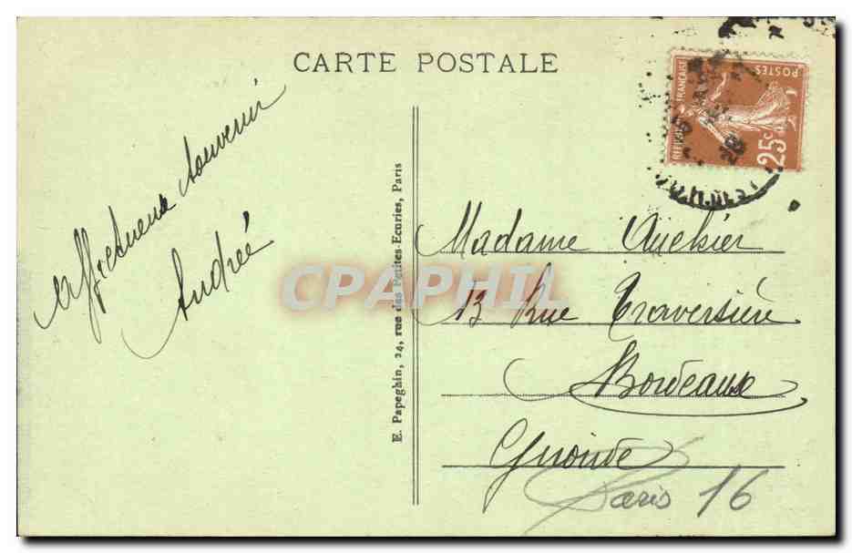 Paris CPA Le Trocadero et le pont d'iena — Rückseite