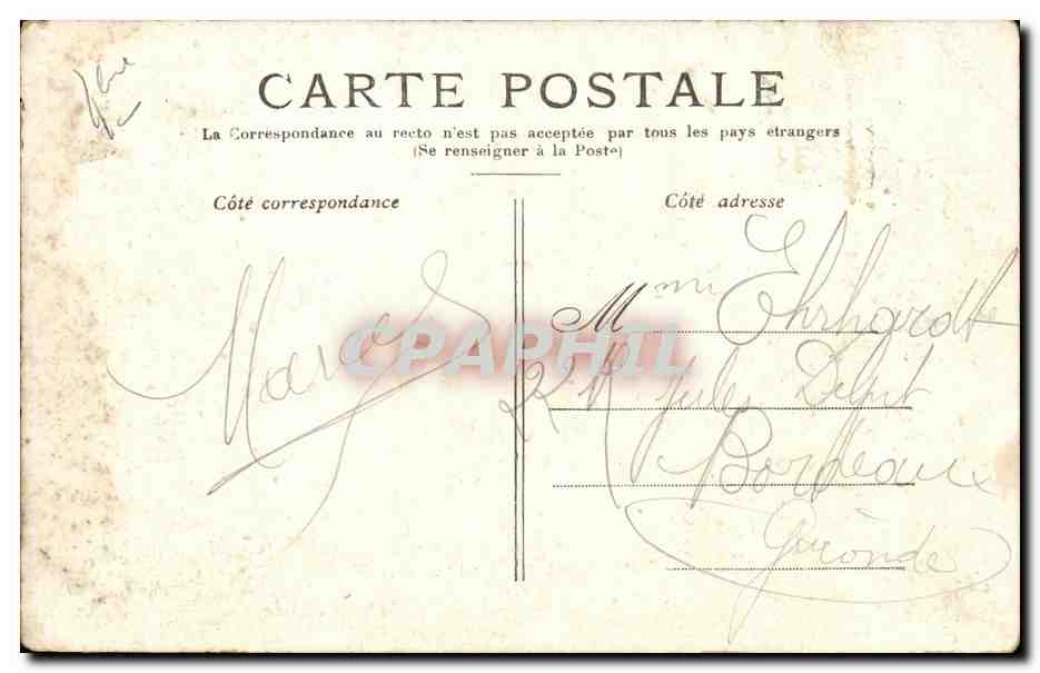 Paris CPA Hotel de ville — Rückseite