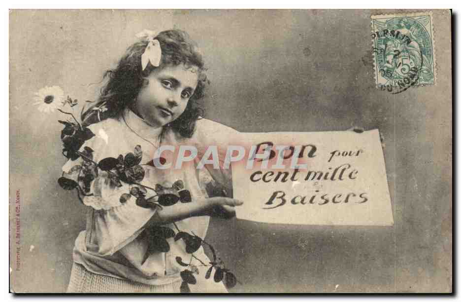 CPA Fantaisie Enfant Bon pour mille baisers