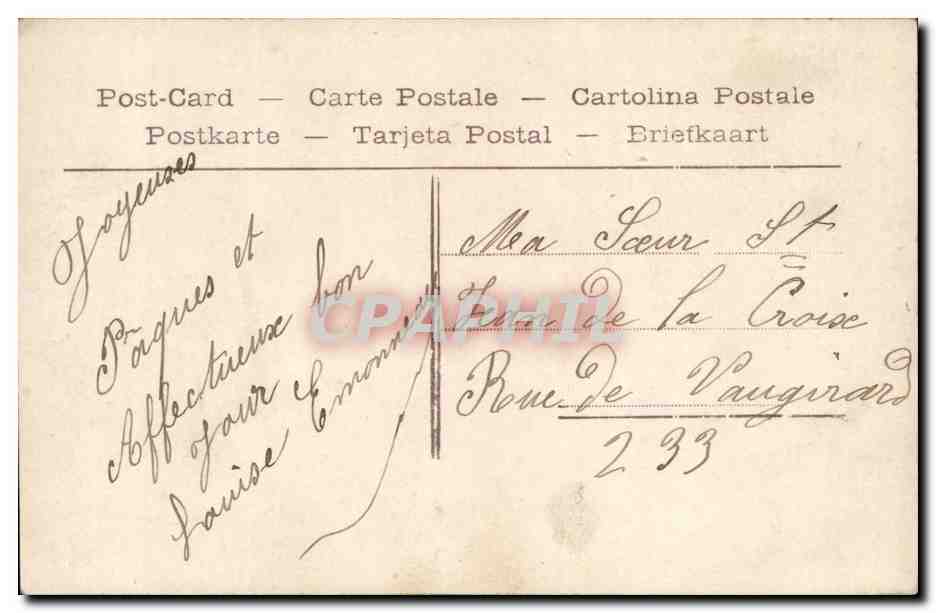 CPA Fantaisie Enfant Bonnes paques EAster — Verso