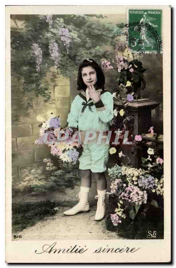 CPA Fantaisie Enfant Amitie sincere