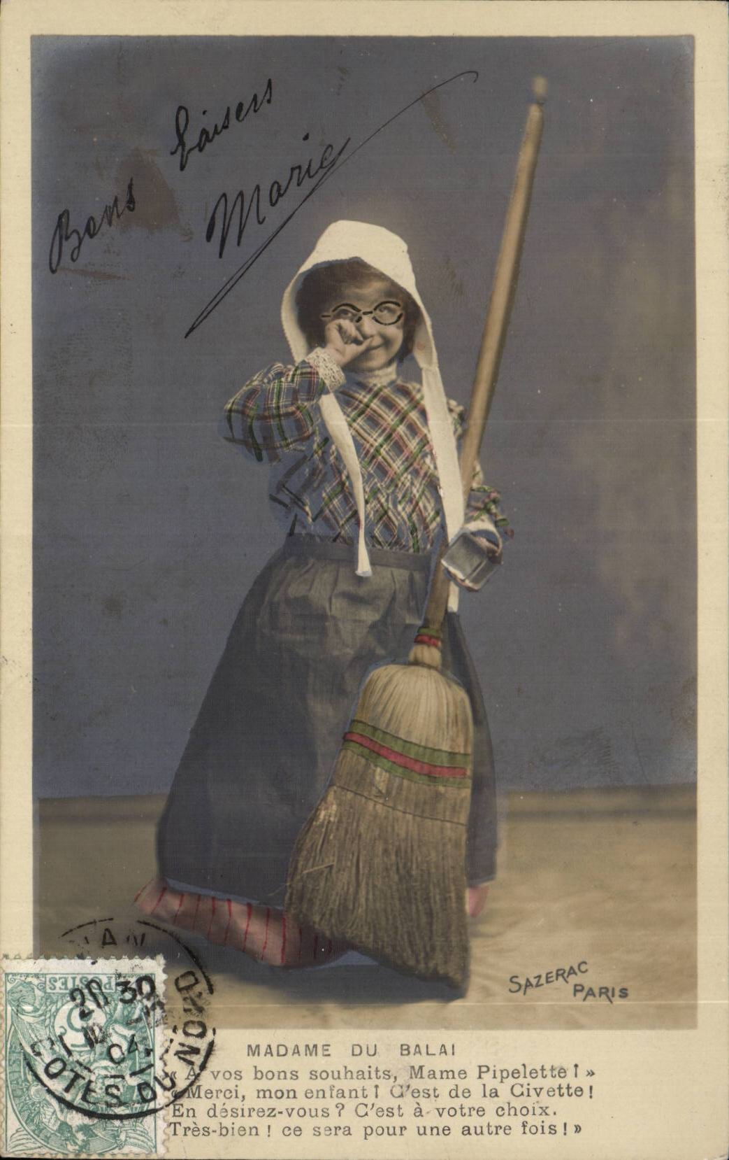 CPA Fantaisie Enfant soubrette Madame du balai