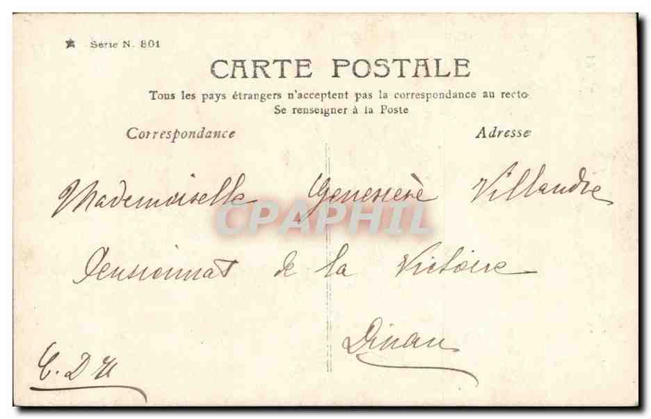 CPA Fantaisie Enfant soubrette Madame du balai — Verso