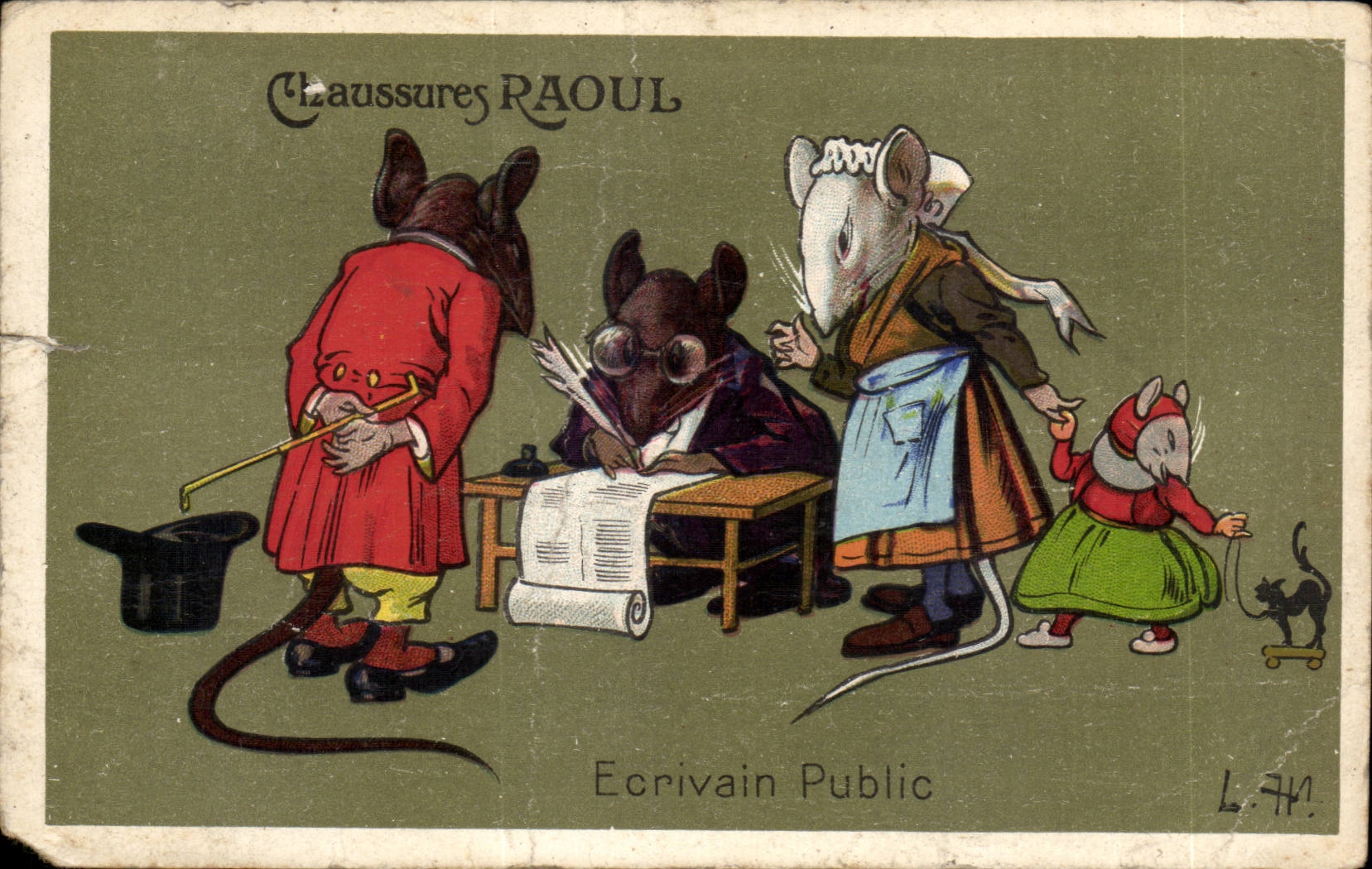CPA Fantaisie Chaussures Raoul Ecrivain public Rat Rats