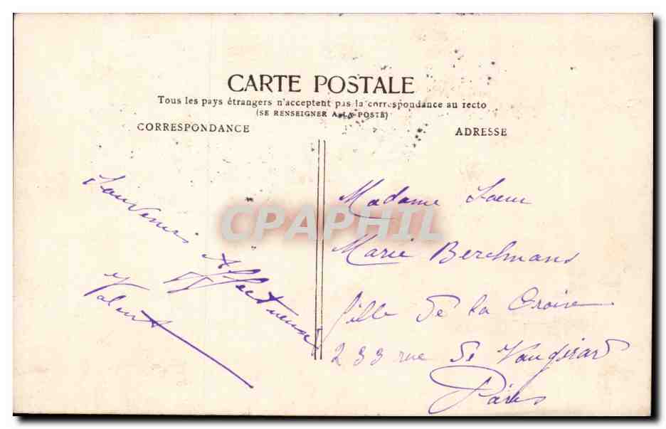CPA Fantaisie Femme La chanson de Jeannette — Rückseite