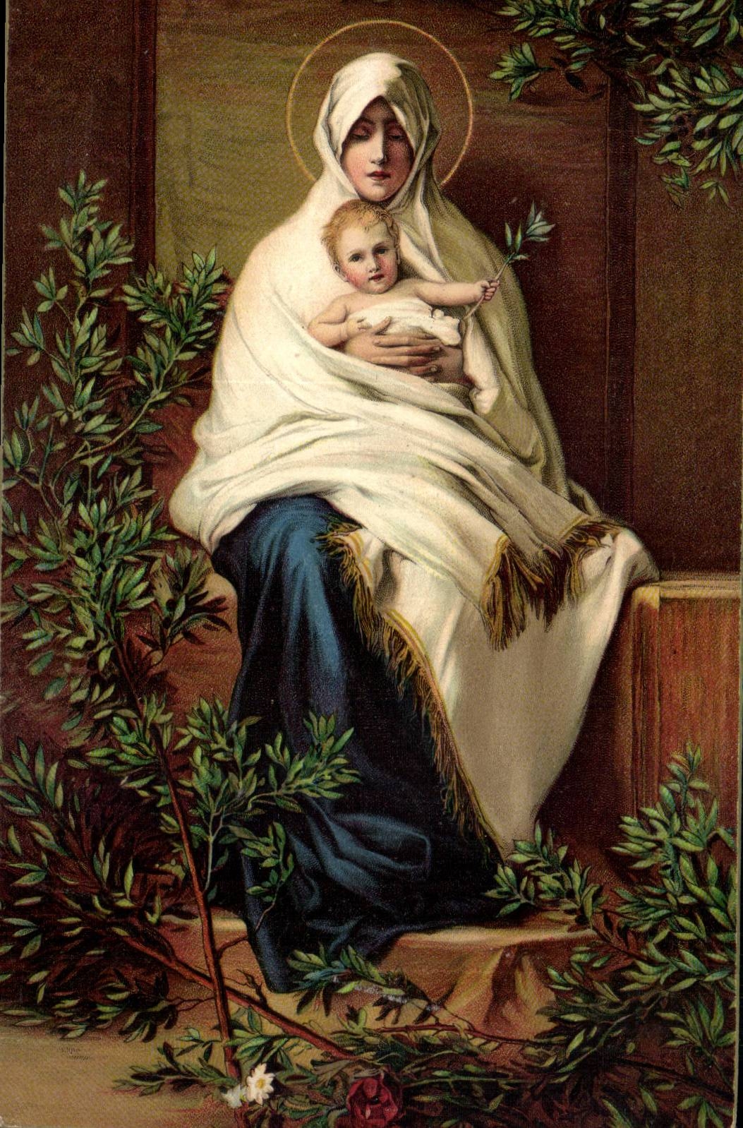CPA Fantaisie Marie et enfant