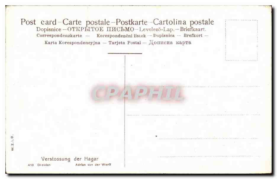 CPA Fantaisie Adrian van der Werff Dresden — Verso