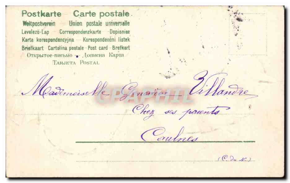 CPA Fantaisie Joyeuses Paques Easter Poussins — Rückseite