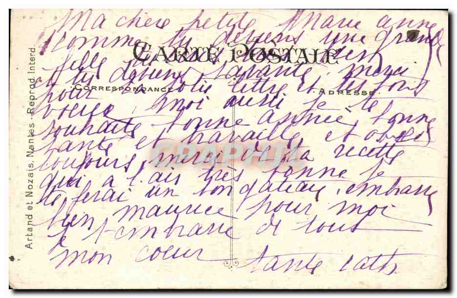 CPA Fantaisie Fleurs Bons baisers Victor Hugo — Verso