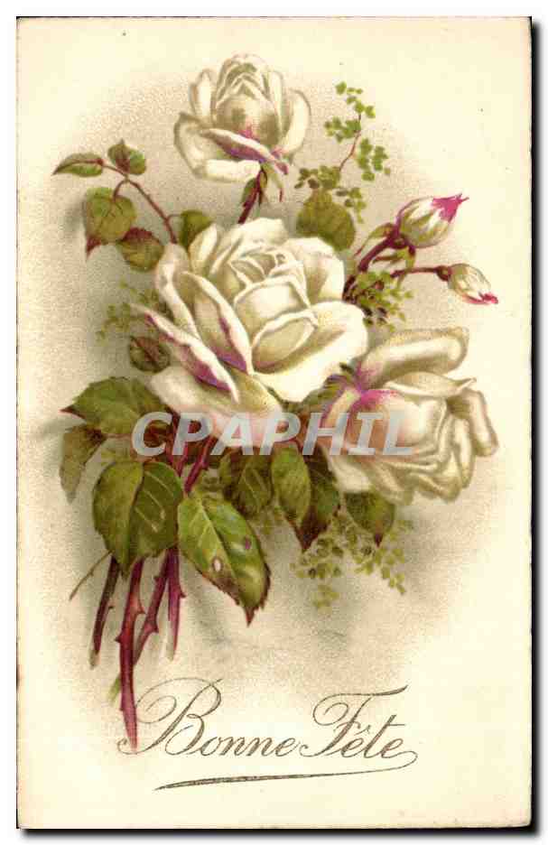 CPA Fantaisie Fleurs Bonne fete