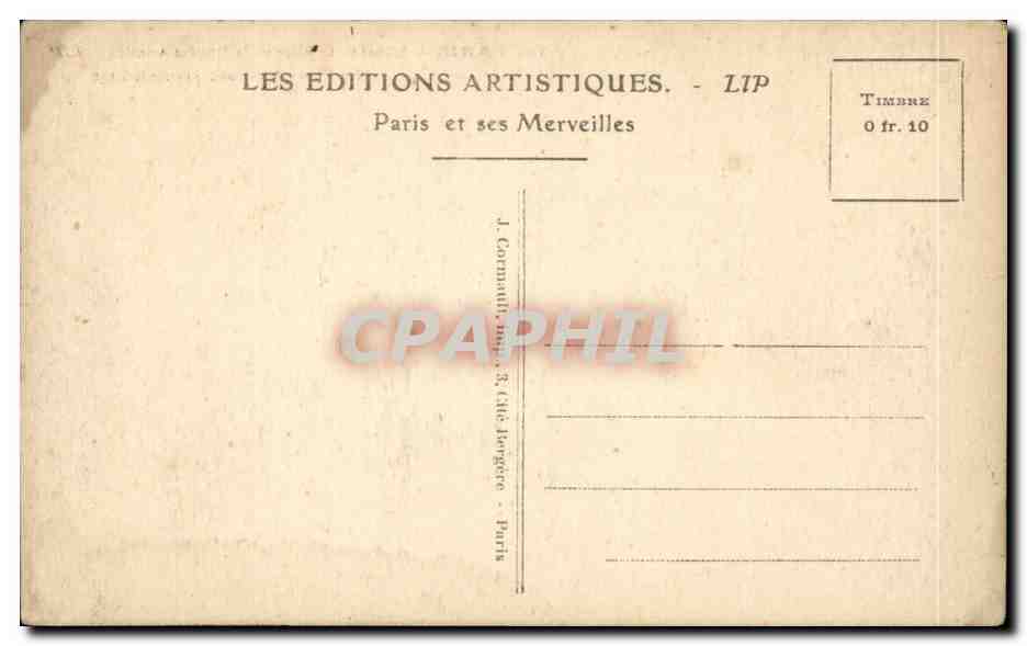 Paris CPA Hotel de ville — Rückseite