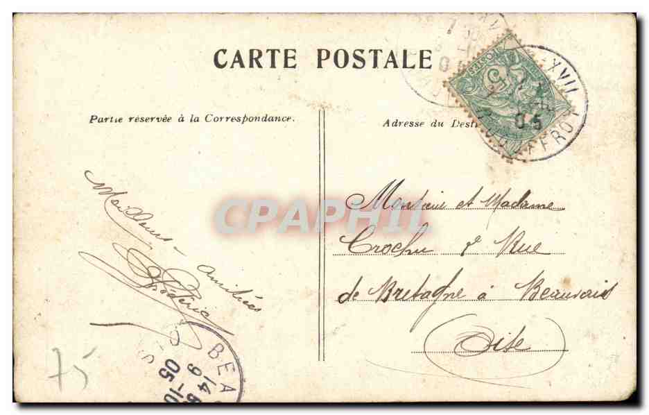 Paris CPA Hotel de ville — Rückseite