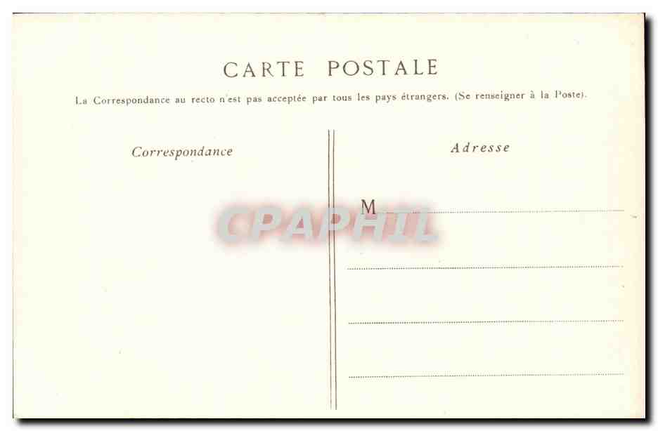Paris CPA Bois de Boulogne Chateau de Bagatelle — Rückseite