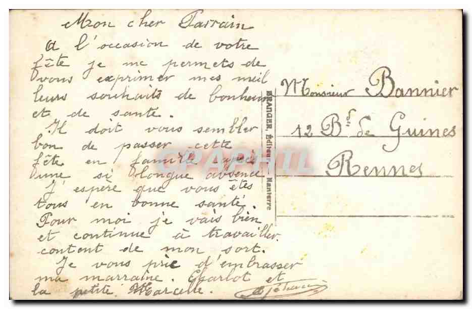 CPA Fantaisie Fleurs — Verso