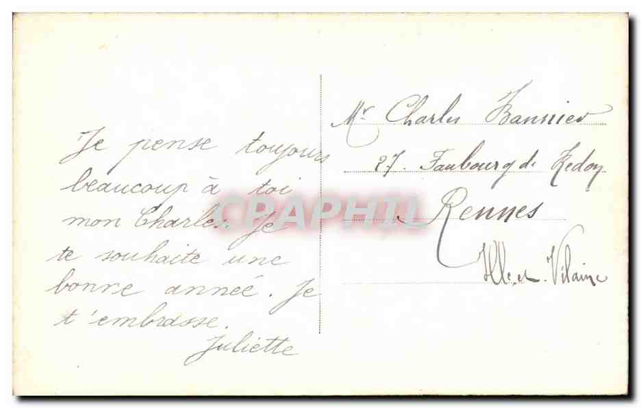 CPA Fantaisie Enfants Bonne annee — Rückseite