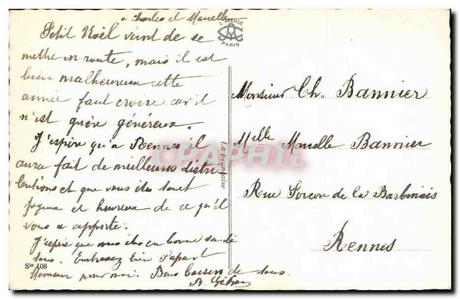CPA Fantaisie Fleurs — Verso