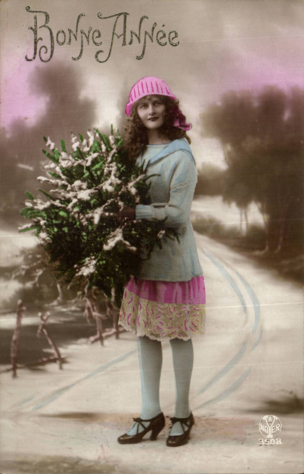 CPA Fantaisie Femme Bonne annee