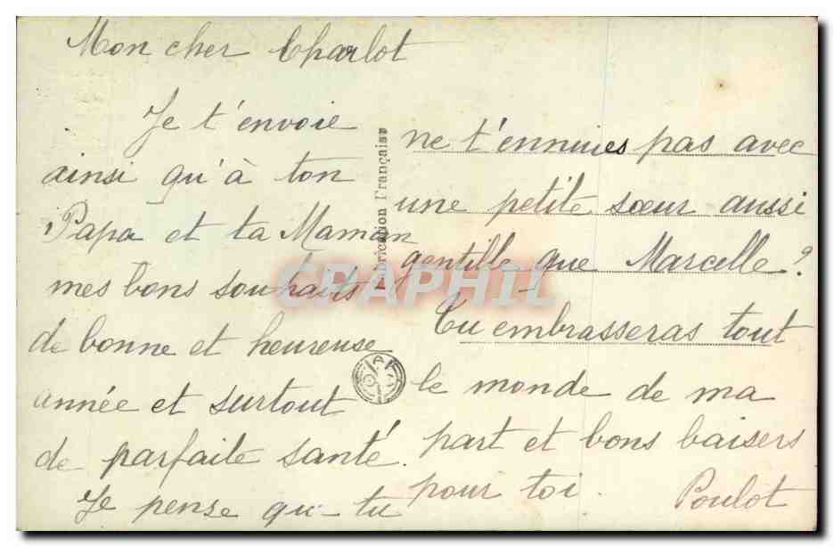 CPA Fantaisie Femme Bonne annee — Rückseite