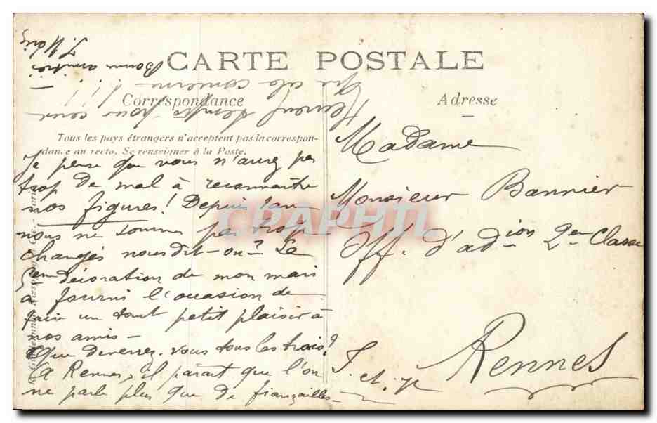 Couloanne — couple militaire et civil — J. Meriz — Reverso