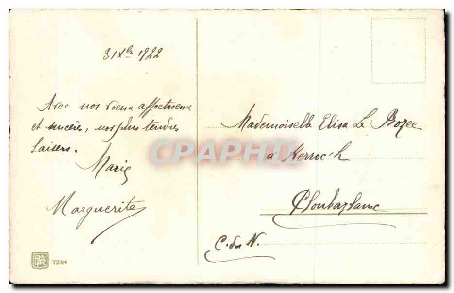 CPA Fantaisie Bonne annee Fleurs — Verso