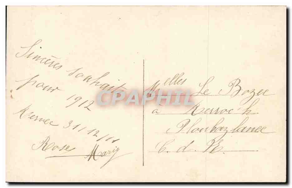 Jeune femme en robe rose — Bonne Année — Masse 544 — Verso