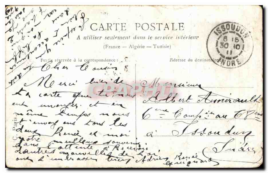 CPA Fantaisie Homme Fete interrompue Militaria — Rückseite