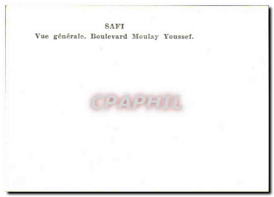 Maroc Safi CPM Vue generale boulevard Moulay Youssef — Rückseite