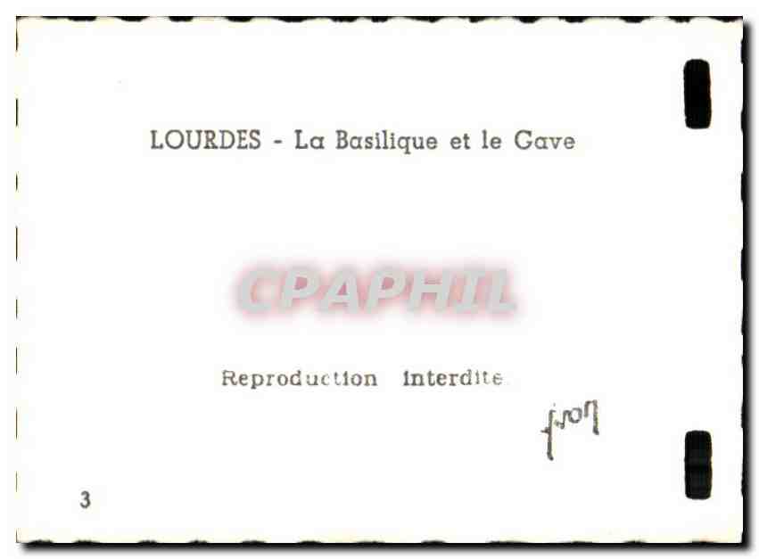 Lourdes CPM Le Gave la basilique  — Verso