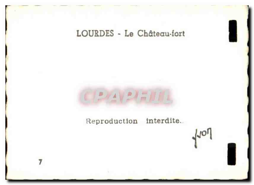 Lourdes CPM Le chateau fort — Verso