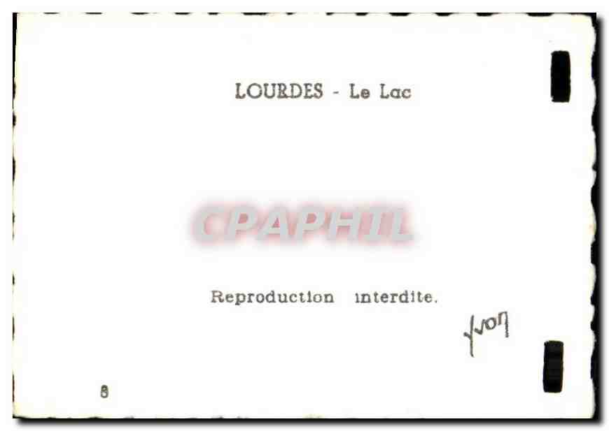 Lourdes CPM Le lac — Verso