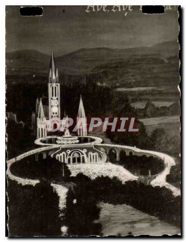 Lourdes CPM procession de nuit