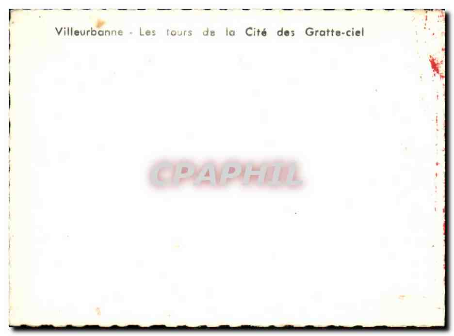 Villeurbanne - Les tours de la Cité des Gratte-ciel — CPAPHIL — Verso