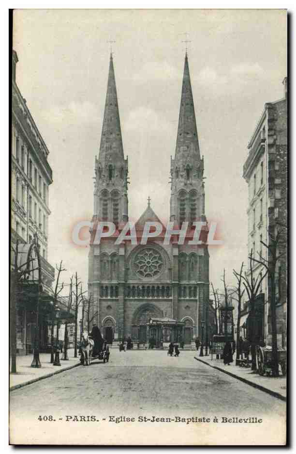 Paris CPA Eglise Saint Jean Baptiste de Belleville