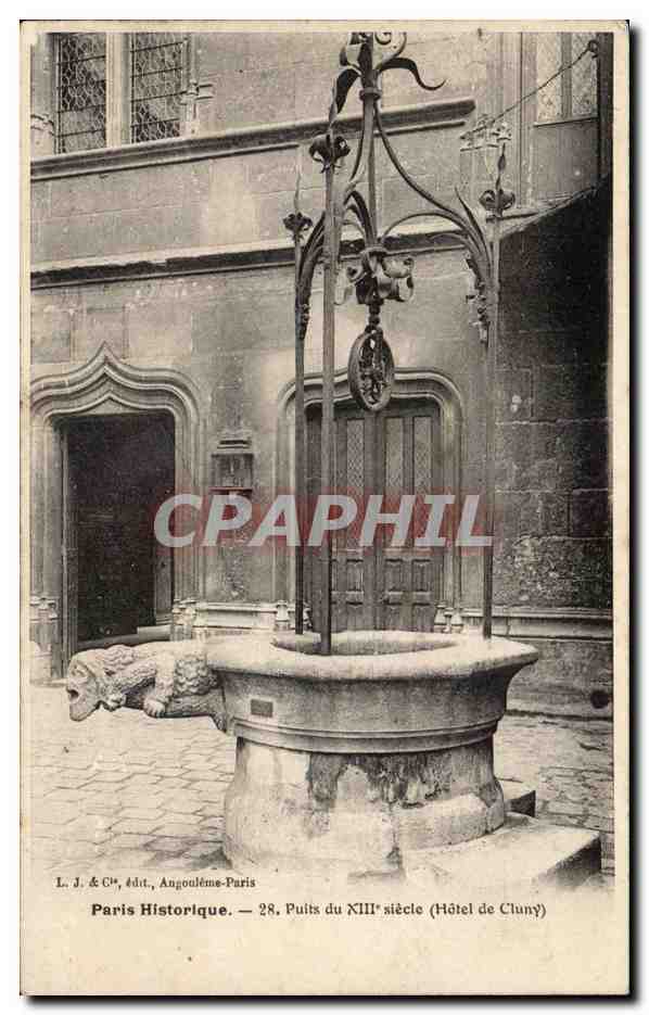 Paris CPA Hotel de Cluny Puits du 13eme