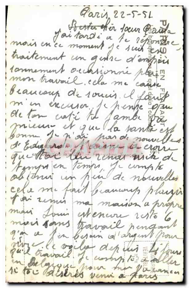 Paris CPA Bouquiniste du quai de la Tournelle — Verso