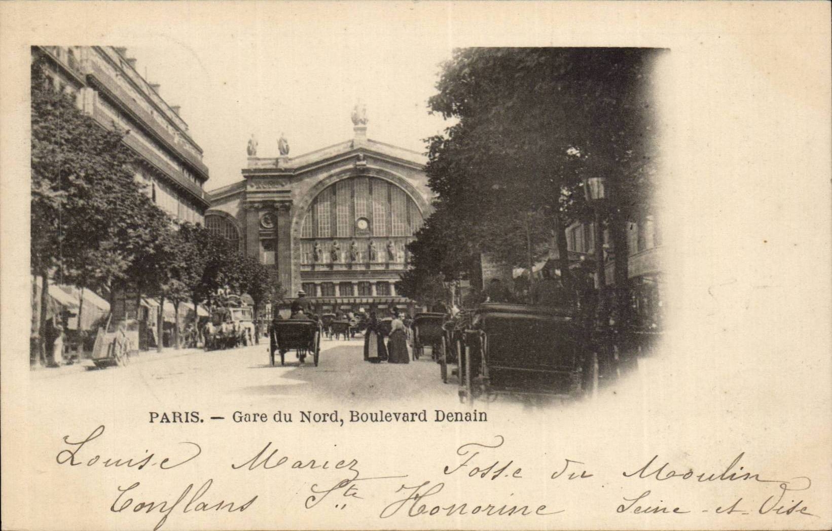Paris CPA Gare du nord boulevard Denain
