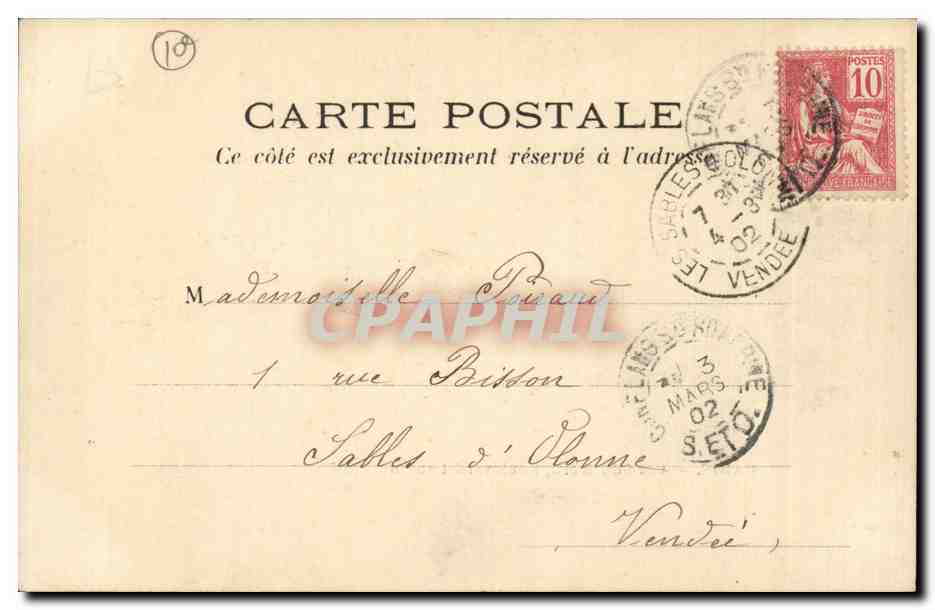 Paris CPA Gare du nord boulevard Denain — Verso