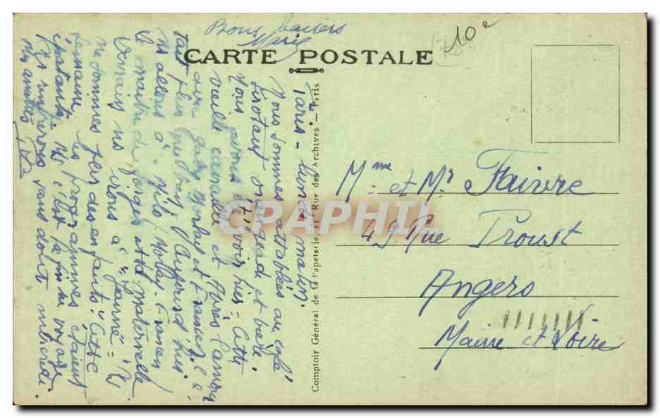 Paris CPA Gare de l'Est — Rückseite