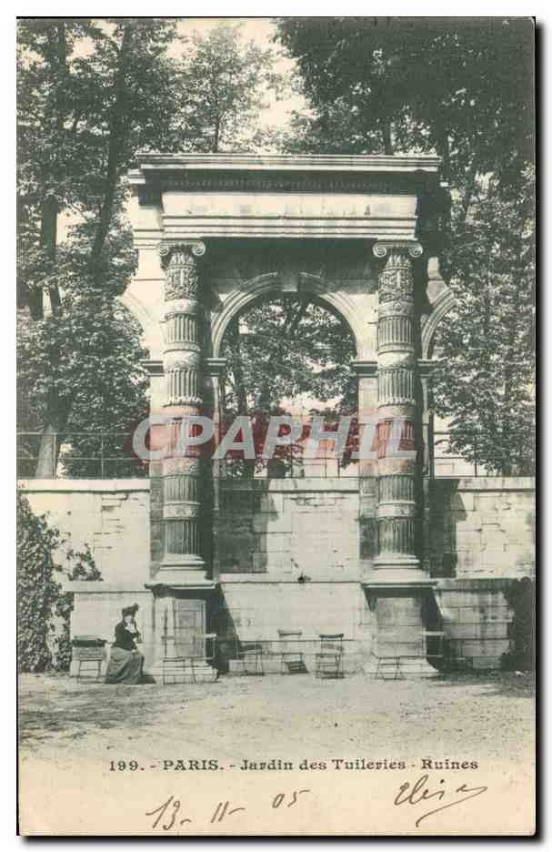 Paris CPA Jardin des tuileries Ruines