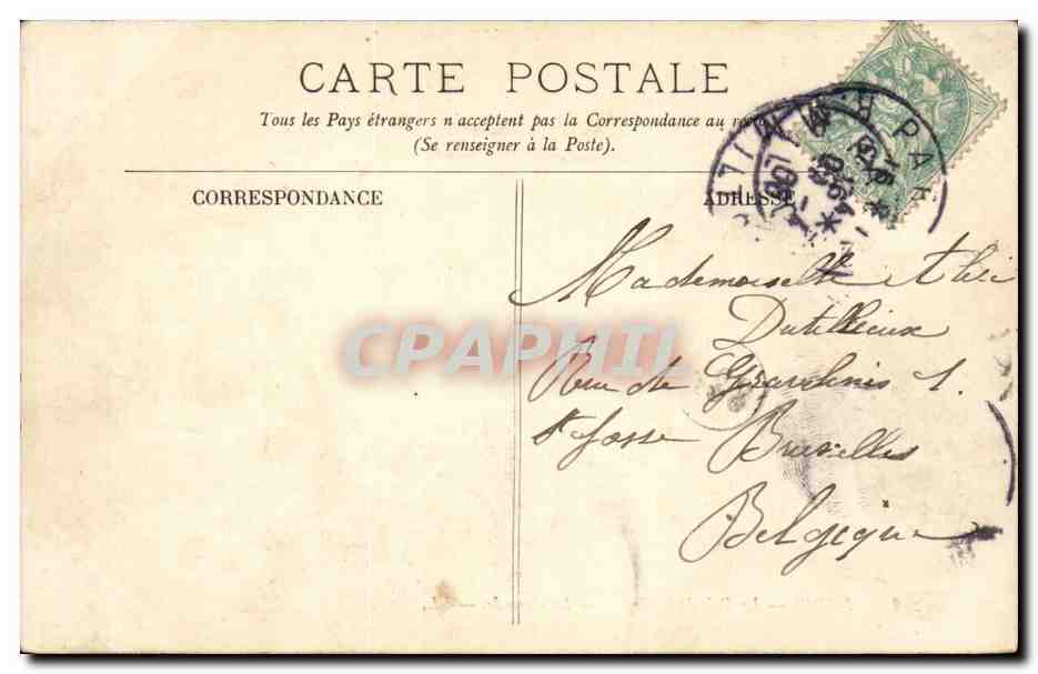 CPA Paris Bois de Boulogne La cascade — Rückseite