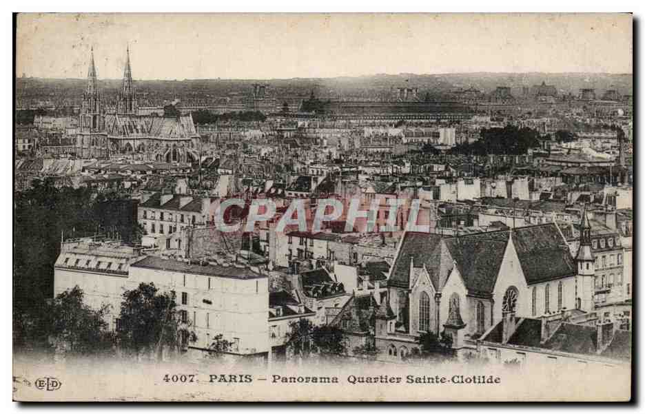 CPA Paris Panorama Quartier Sainte Clotilde