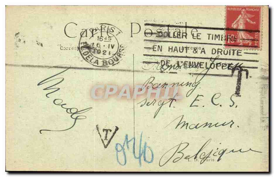 CPA Paris Grand palais des Champs Elysees — Verso