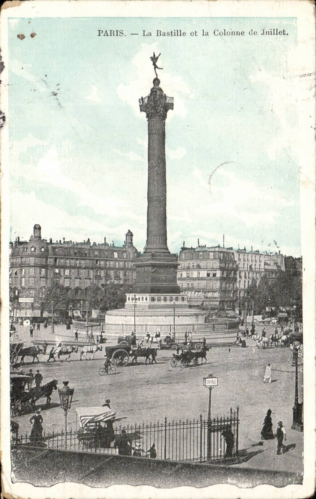 CPA Paris La Bastille et la colonne de Juillet