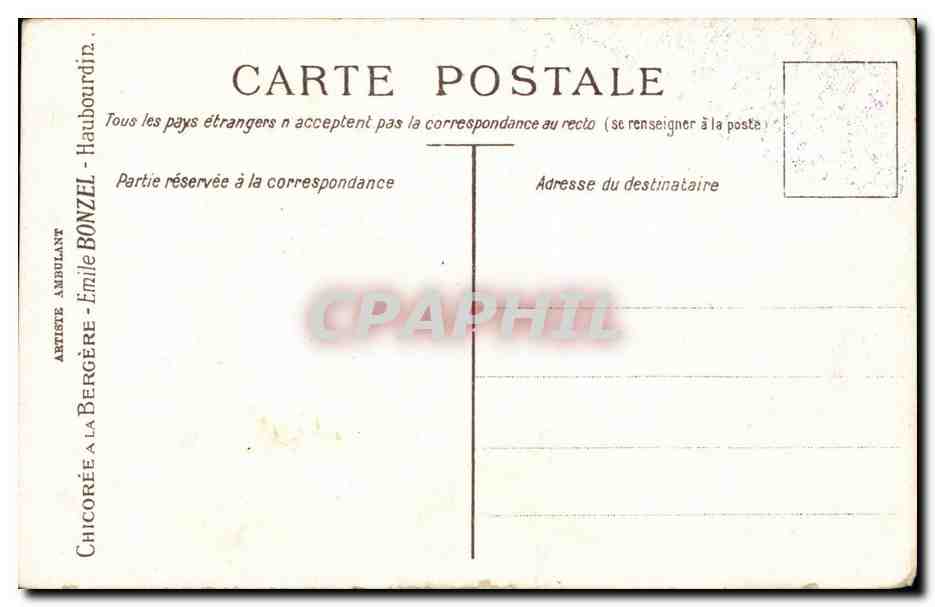 CPA Fantaisie Homme faisant l manche guitare — Rückseite