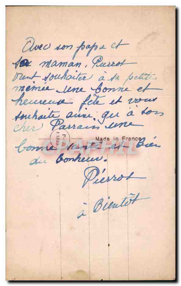 CPA Fantaisie Enfant — Rückseite