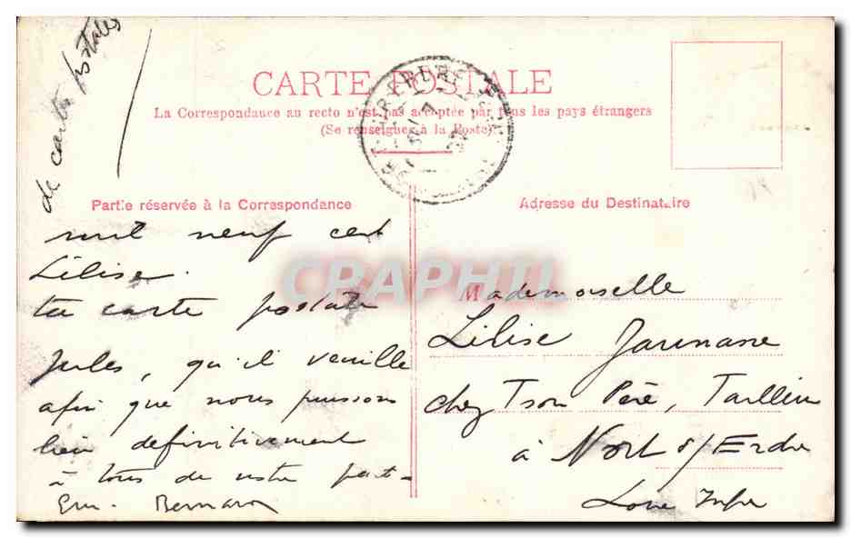 Jeune femme mariée — éditeur S 257-3965 — timbre 10c — Verso
